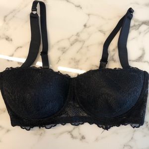 Kathy Ireland Midnight Berry & Black Lace Bra Set